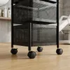 Desserte de service mobile noire pour salon de coiffure, Voir les images du produit 10
