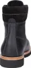 The back view of a black leather boot with a black suede collar. Anteprima dell’immagine prodotto