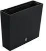 A black rectangular planter with a rattan-like texture. Náhled obrázku produktu