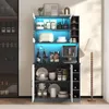 Küchenschrank mit LED-Beleuchtung, freistehender Highboard Produktbild-Vorschau 1