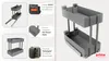 A two-tier pull-out cabinet organizer with detailed callouts highlighting its features. Voir les images du produit