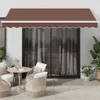 vidaXL Markiza manualna z LED brązowa 350x250 cm Podgląd zdjęcia produktu 2
