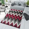Teppich Wohnzimmer Schlafzimmer Kurzflor Modern Design Grau Produktbild-Vorschau 1