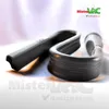 A black flexible crevice tool for a vacuum cleaner is shown coiled on a white surface with a blurred background. Produktbild-Vorschau