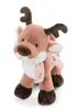 A plush reindeer toy with a scarf, standing on a white background. Produktbild-Vorschau