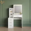 Coiffeuse Livinity Monza Blanc 80cm avec miroir LED, Model Voir les images du produit 2