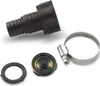 A collection of plumbing parts, including a hose adapter, a check valve, a clamp, and a gasket, arranged on a white background. Náhľad obrázku produktu
