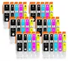 A collection of printer ink cartridges arranged in rows. Produktbild-Vorschau