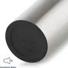 Close-up of the bottom of a stainless steel thermos cup with a black rubber base. Anteprima dell’immagine prodotto