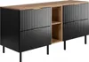 A product shot of a black and brown cabinet with a wooden top and black legs, set against a white background. Anteprima dell’immagine prodotto