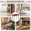 COSTWAY Eettafel, eettafel met poten van rubberhout, Productafbeelding-voorbeeld 6