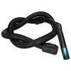 A black vacuum cleaner hose is coiled on a white background. Podgląd zdjęcia produktu
