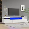OKWISH Meuble TV 160 cm avec Éclairage LED et 3 Tiroirs - Voir les images du produit 1