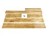 A collection of wooden planks and screws, likely components for a wooden frame or bed. Produktbild-Vorschau