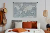 MuchoWow® Wandteppich Wandbehang Weltkarte - Blau - Grau - Produktbild-Vorschau 5