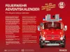 A red fire engine model is shown from the front, with text and logos surrounding it. Produktbild-Vorschau