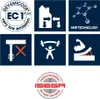 A collage of icons and certifications related to product quality and safety. Produktbild-Vorschau