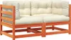 vidaXL Garten-Ecksofas mit Kissen 2 Stk. Wachsbraun Produktbild-Vorschau 1