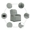 vidaXL Fauteuil relax électrique gris clair velours Voir les images du produit 9