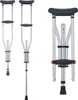 Three crutches are displayed against a white background. Two are shown fully extended and side-by-side, while the third is shown folded and to the right. Voir les images du produit