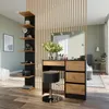 A bedroom with a vanity and shelving unit. Anteprima dell’immagine prodotto