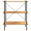 vidaXL 3-stöckiges Regal Schwarz und Eiche 80 x 40 x 92 cm Produktbild-Vorschau 3