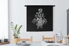 MuchoWow® Wandteppich Wandbehang Elefant - Blumen - Schwarz Produktbild-Vorschau 2