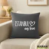 Huuraa Kissenbezug Istanbul my love 40x40cm Steel Grey Produktbild-Vorschau 2