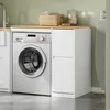 SoBuy Waschmaschinenunterschrank BZR223-WN mit Holzplatte und Schubladen im modernen Waschraum Productafbeelding-voorbeeld