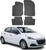 2012-2019 Peugeot 208 tappetini in gomma nero 4 pz Anteprima dell’immagine prodotto 1