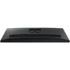 The back of a black computer monitor stand is shown against a white background. Produktbild-Vorschau