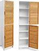 osoltus Badregal Hochschrank 190 cm Wandschrank Bambus Produktbild-Vorschau 1