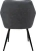 The back view of a dark gray chair with black metal legs. Náhľad obrázku produktu