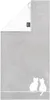A gray towel with a white cat design. Produktbild-Vorschau