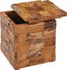 The Living Store Tabouret avec espace de rangement en teck Voir les images du produit 2