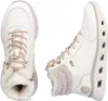 Two white winter boots are shown against a white background. Voir les images du produit