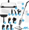 A collection of steam cleaner attachments and the main unit are displayed against a white background. Produktbild-Vorschau