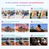 Collage of marketing images showcasing AI photo editing features. Produktbild-Vorschau
