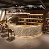 Comptoir de bar rond avec façade en pierre synthétique Voir les images du produit 5