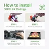 An instructional graphic showing how to install an ink cartridge. Produktbild-Vorschau