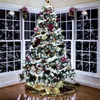 A decorated Christmas tree with lights and presents underneath, set in a room with large windows showing a snowy, light-filled scene outside. Produktbild-Vorschau