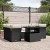 vidaXL 7-tlg. Garten-Sofagarnitur mit Kissen Schwarz Poly Produktbild-Vorschau 2