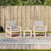 A garden lounge set consisting of two chairs and a small table is placed on a patio in front of a wooden fence. Produktbild-Vorschau