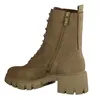 A side view of a brown lace-up boot with a zipper. Produktbild-Vorschau