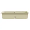 vidaXL Granitspüle Doppelbecken Beige Produktbild-Vorschau 4