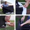A collage of four images showing the assembly and setup of a foldable ice bath. Produktbild-Vorschau