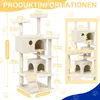 UISEBRT Beige Katzenbaum 130 cm – Stabiler Kratzbaum mit Produktbild-Vorschau 13