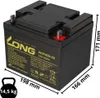 Kung Long WP45-12 VDS12V 45Ah akumulator ołowiowo-żelowy Podgląd zdjęcia produktu 2