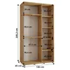 Šatní skříň ASIRI 3 - 140/45 cm, bílá / stříbrná Náhled obrázku produktu 5