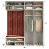 Vestiaire Aria 4 190 cm Cachemire Rembourré Taupe Voir les images du produit 5
